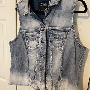 Silver Jeans Vest